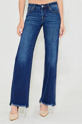 Low Rise Wide Leg Jeans With Plus Size Risen DARK 0